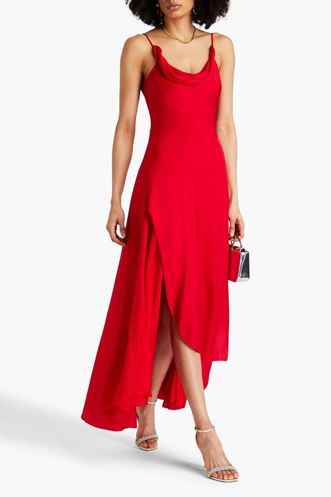 NICHOLAS Elsie draped chiffon and stretch-silk satin maxi dress