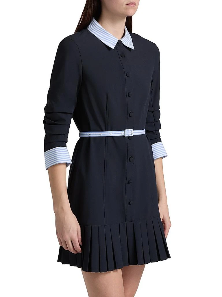 Cinq à Sept Lucilla Striped Shirting-Trim Minidress 4