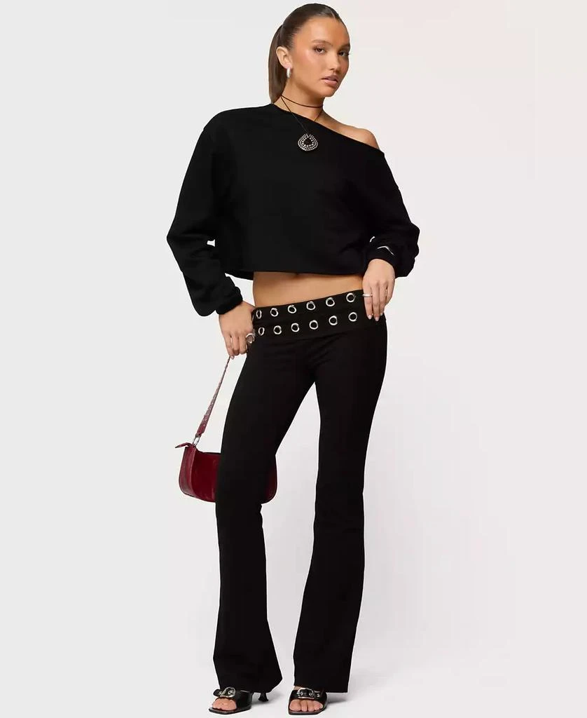 Edikted Women
s Nairobi Grommet Foldover Flared Leggings 5