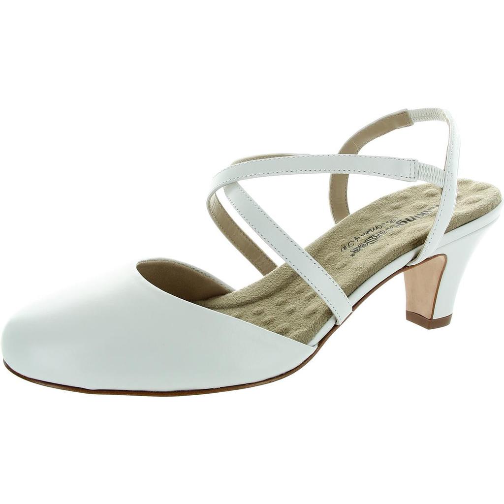 Walking Cradles Caliente Womens Padded Insole Leather Slingback Heels