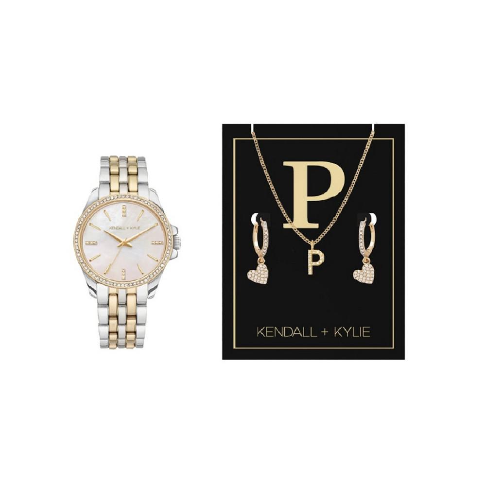 Kendall + Kylie Women's Analog Two Tone Watch 36mm Gift Set