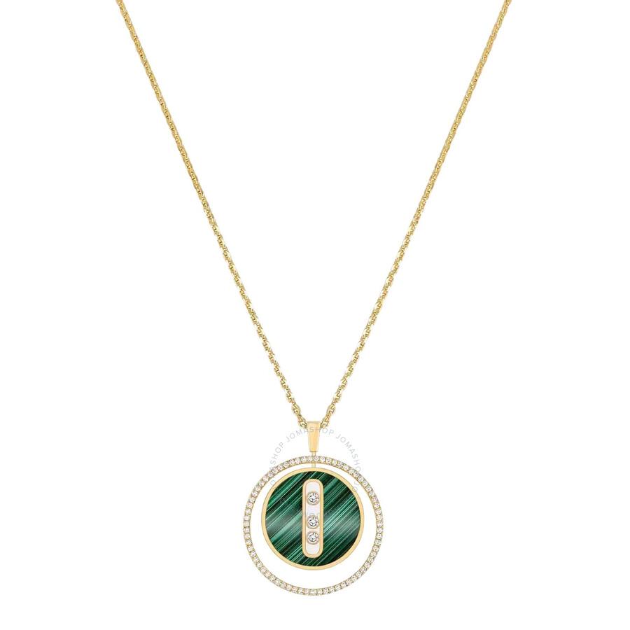 Messika 18k Yellow Gold Malachite Lucky Move Diamond Necklace