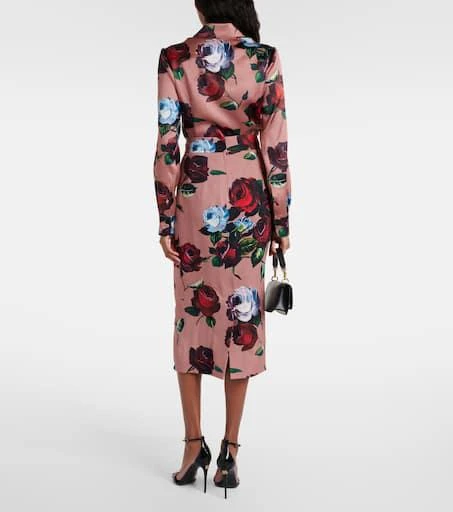 Dolce 
Gabbana Floral silk-blend charmeuse midi skirt 3