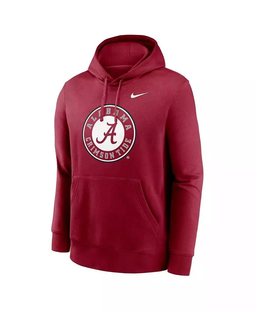 NIKE Men's Crimson Alabama Crimson Tide Primetime Alternate Logo Club Fleece Pullover Hoodie 2