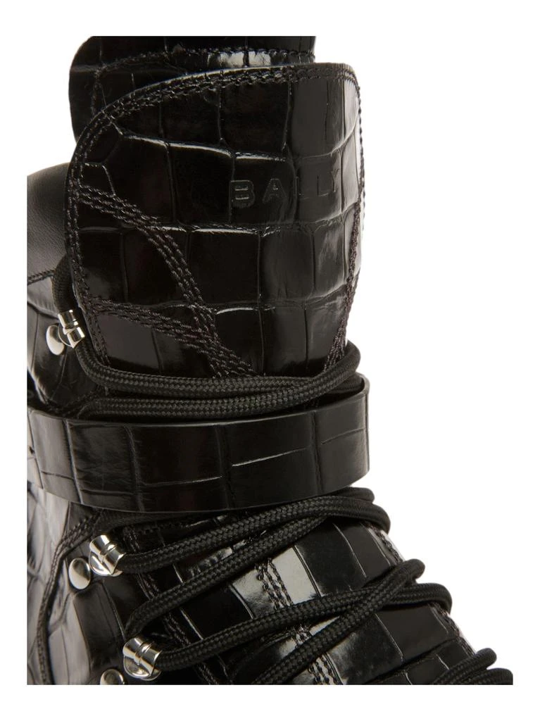 Bally Clyff 6304656 Men's Black Crocodile Embossed Leather Boots 3