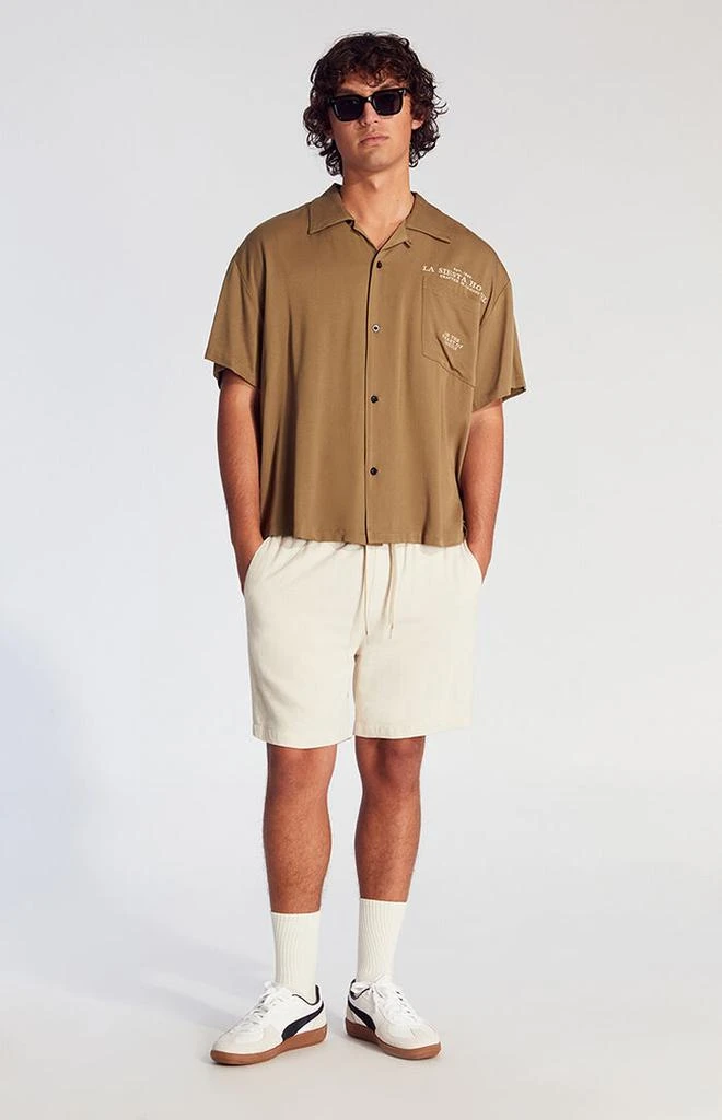 PacSun Cream Russel Linen Volley Shorts 5