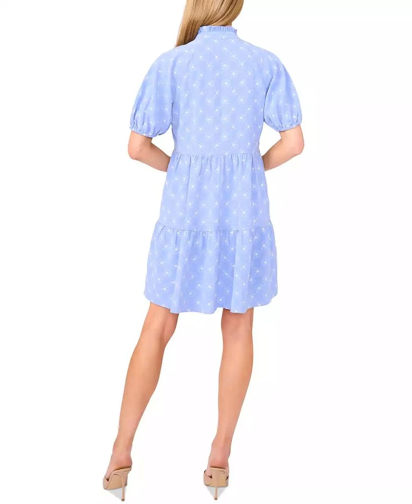 CeCe Women's Printed Puff-Sleeve Baby Doll Dress 3