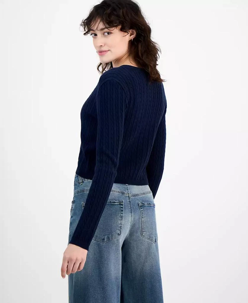 Ultra Flirt Juniors' Baby-Cable-Knit Cropped Cardigan 2