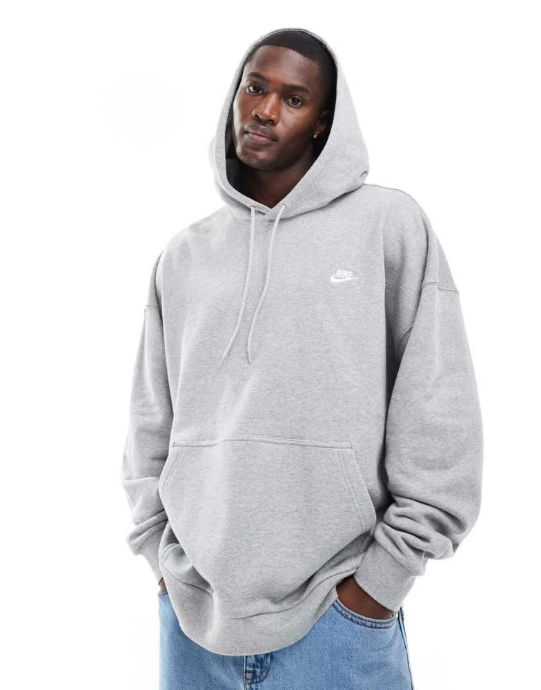 Shop Nike Club French Terry oversized hoodie in grey on Sale at - Main Image