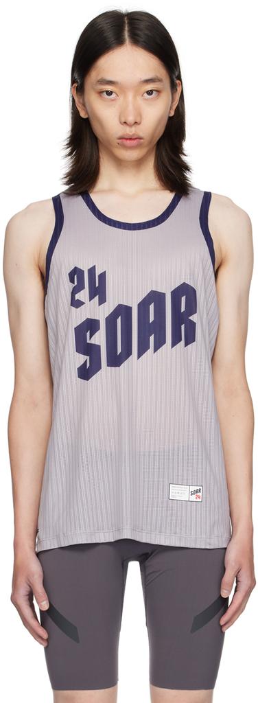 Soar Running Gray & Navy American Race Tank Top