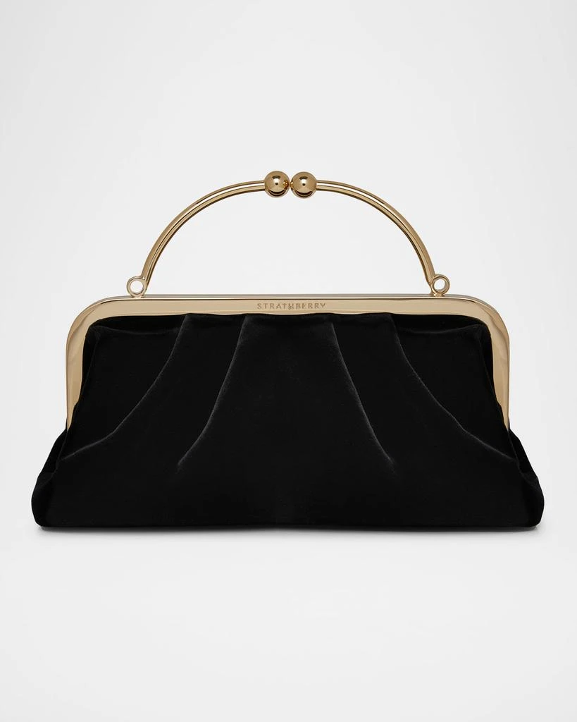 Strathberry Frame Velvet Top-Handle Bag 1