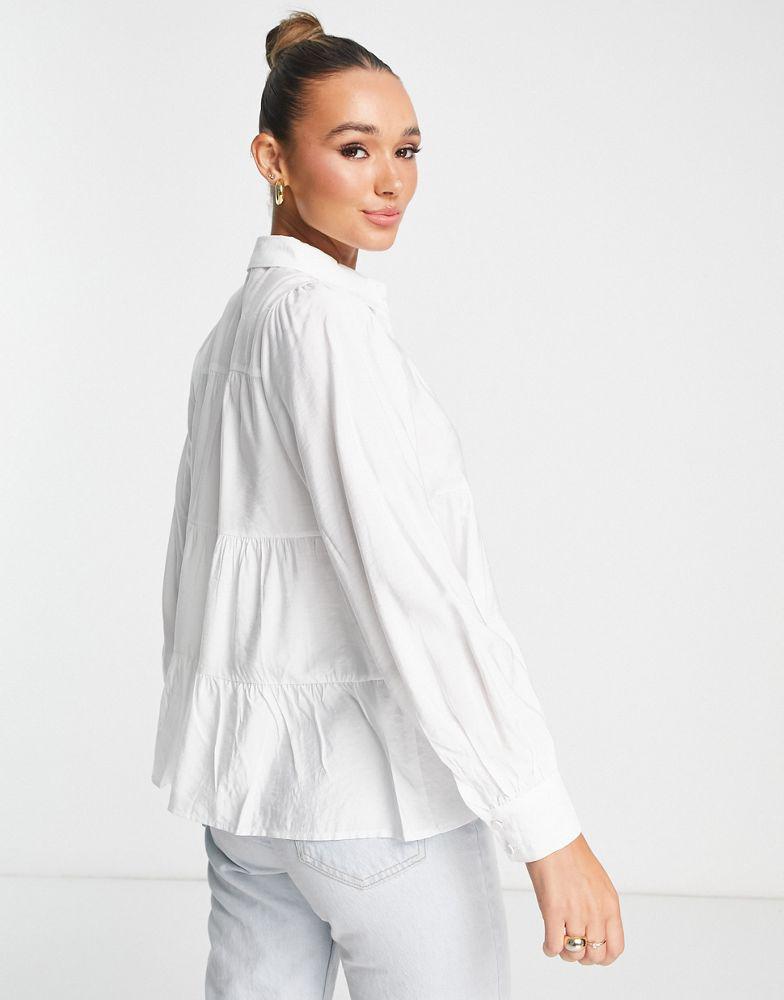 Y.A.S. YAS smock shirt in white - WHITE