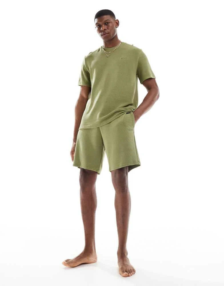 Hugo Boss Boss Bodywear co-ord ribbed shorts in green 2