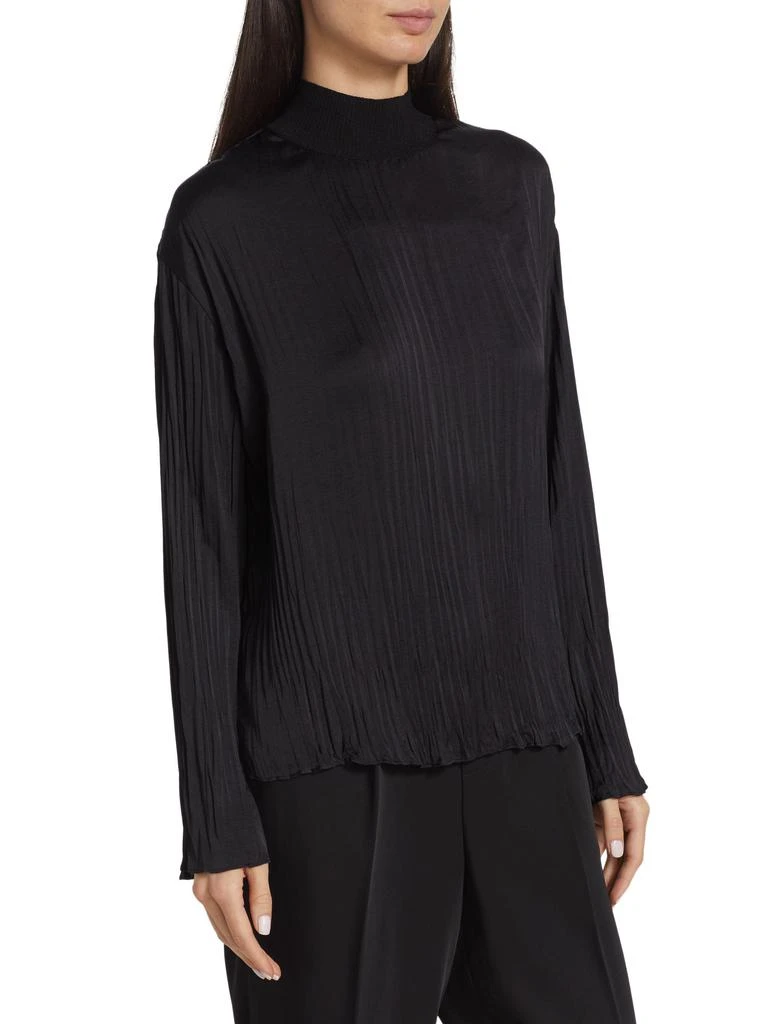 Vince Crushed Satin Mock turtleneck Top 3