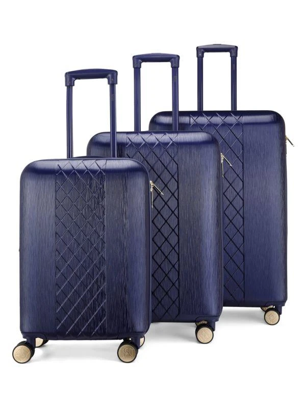 Badgley Mischka 3-Piece Patterned Spinner Suitcase 1