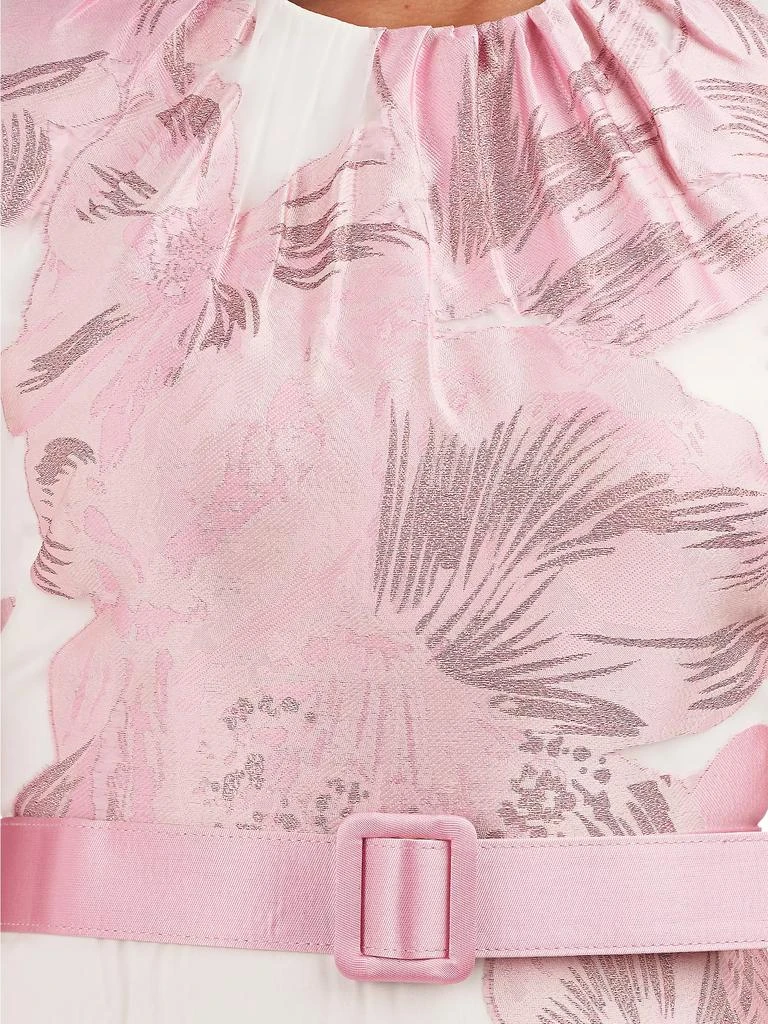 Kay Unger Beatrix Floral Organza Midi-Dress 5