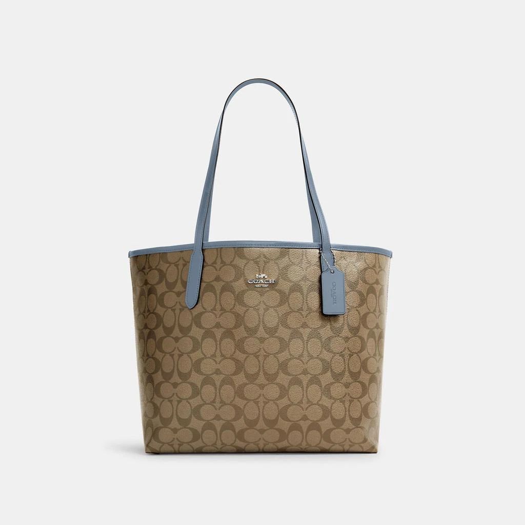 Coach Coach Outlet City Tote In Signature Canvas 7