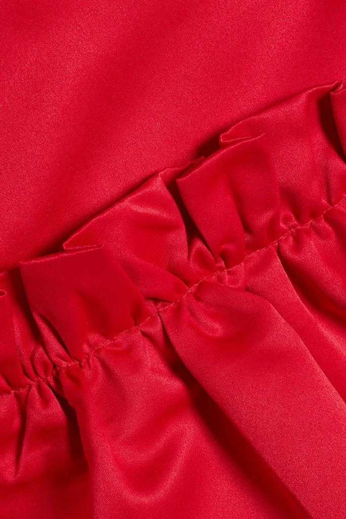 Sleeper Mystery Puff ruffled duchesse-satin mini dress 4