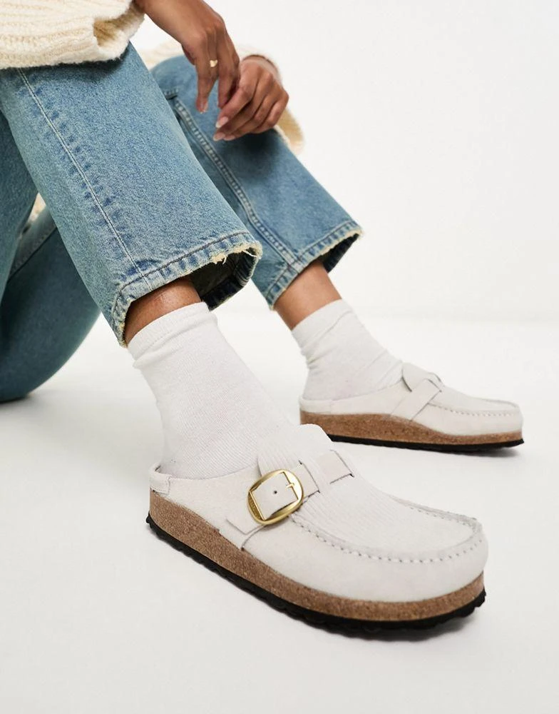 Birkenstock Birkenstock Buckley mules in white corduroy suede 1