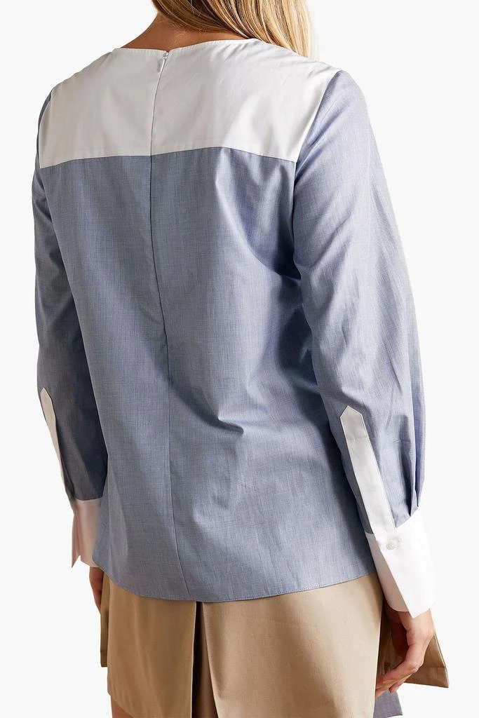 Partow Callie tie-front color-block cotton top 3