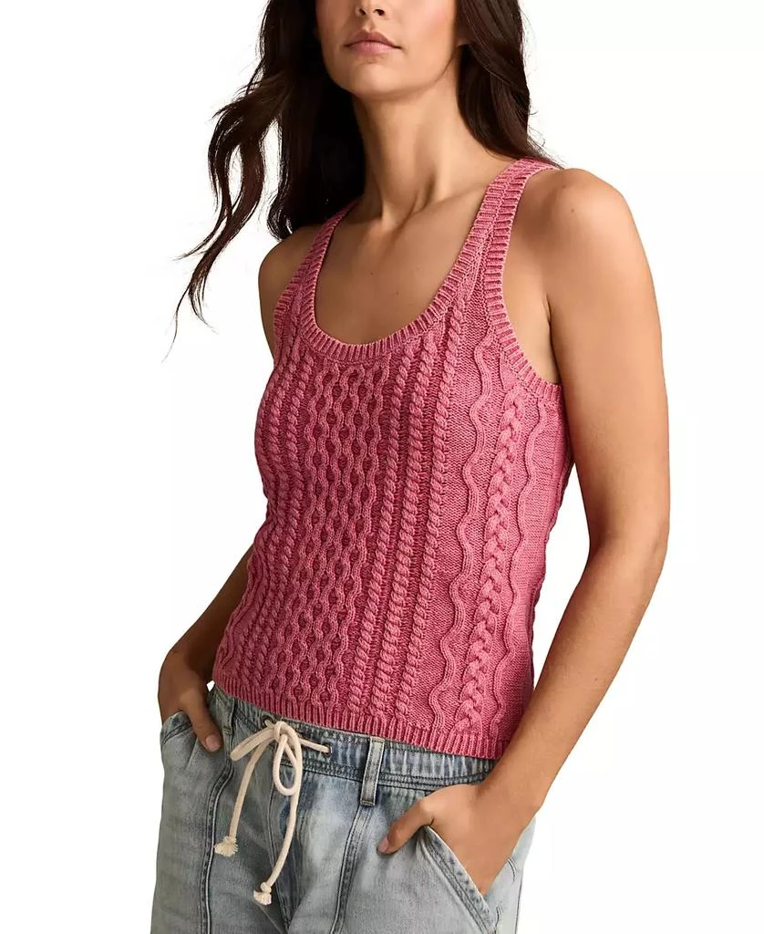 Lucky Brand Women's Cable-Knit Cotton Sweater Tank Top 3