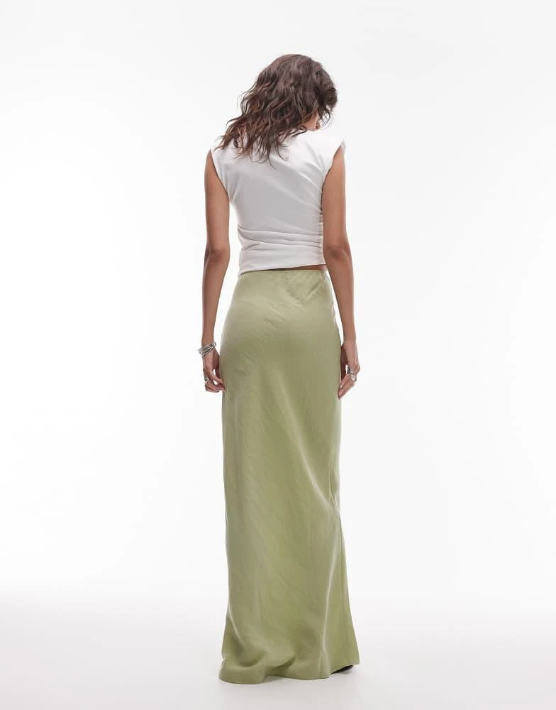 Topshop Topshop super soft cupro bias midi in olive 2