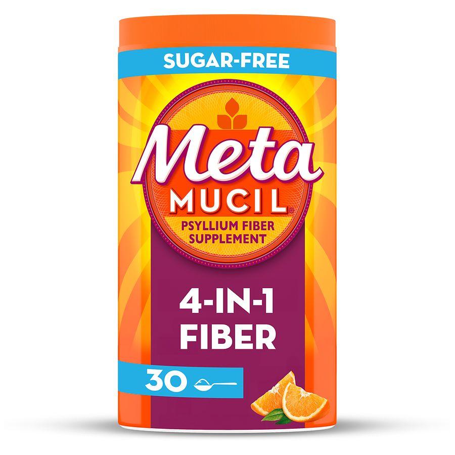 Metamucil 4 in 1 Daily Fiber Supplement Powder, for Digestive Health and Regularity Orange