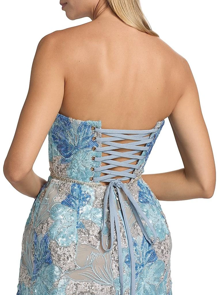 BRONX AND BANCO Jasmine Maraya Sequined Floral-Embroidered Lace Minidress 6