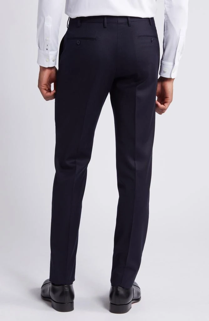 Zanella Parker Flat Front Stretch Wool Flannel Trousers 2
