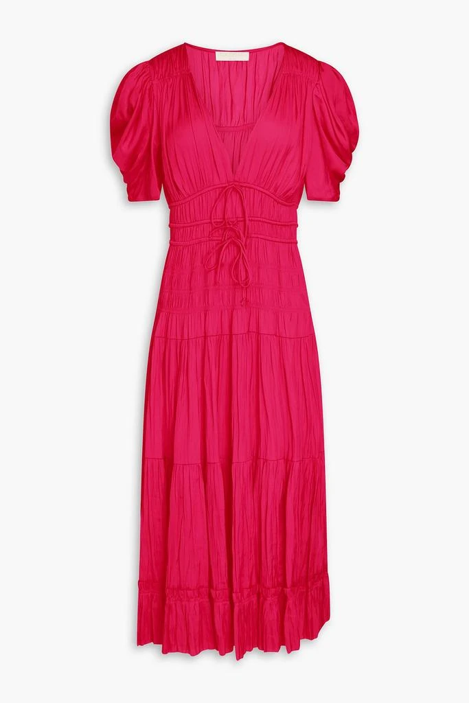 Ulla Johnson Daria tiered satin midi dress 1