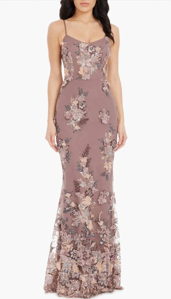 Dress The Population Dress The Population - Giovanna Beaded Floral Appliqué Mermaid Gown