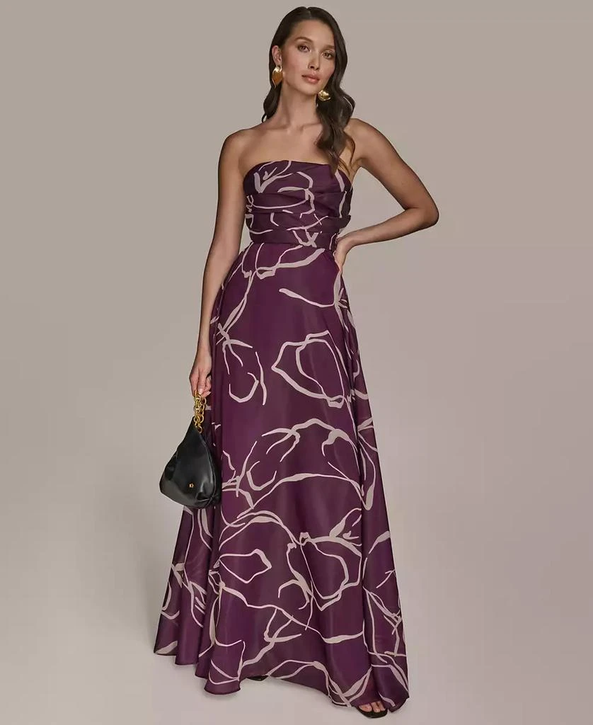 Donna Karan Women's Printed Strapless Gown 1