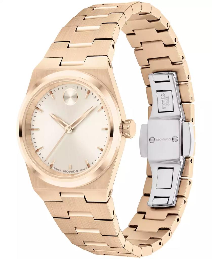Movado Women's Bold Quest Swiss Quartz Ionic Plated Light Rose Gold Steel Watch, 28mm