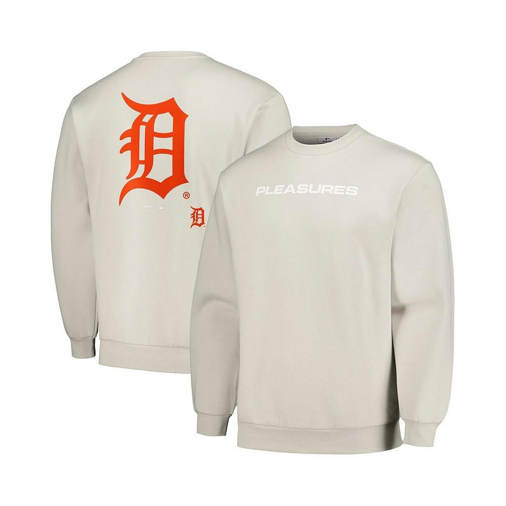 PLEASURES Men's Gray Detroit Tigers Ballpark Pullover Sweatshirt