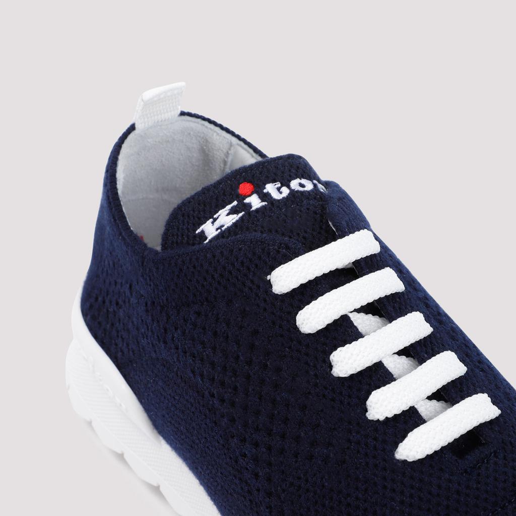 Kiton Blue Cashmere Sneakers Blue 10- - Casual Shoes