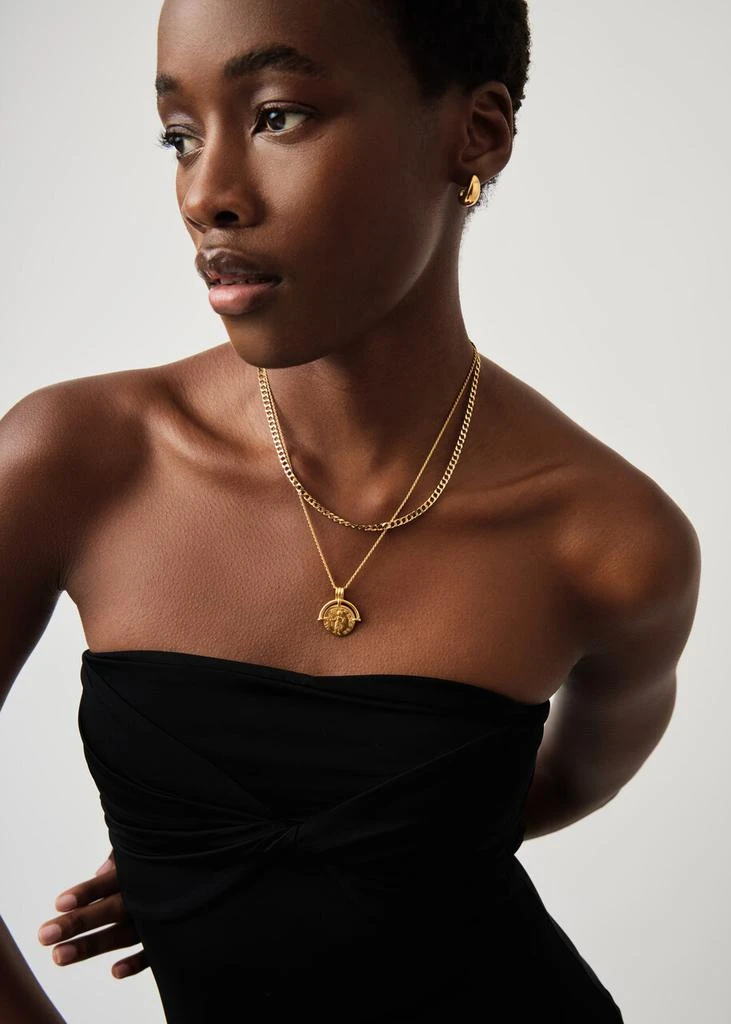Missoma X Lucy Williams Roman Arc Coin 18kt gold vermeil necklace 3