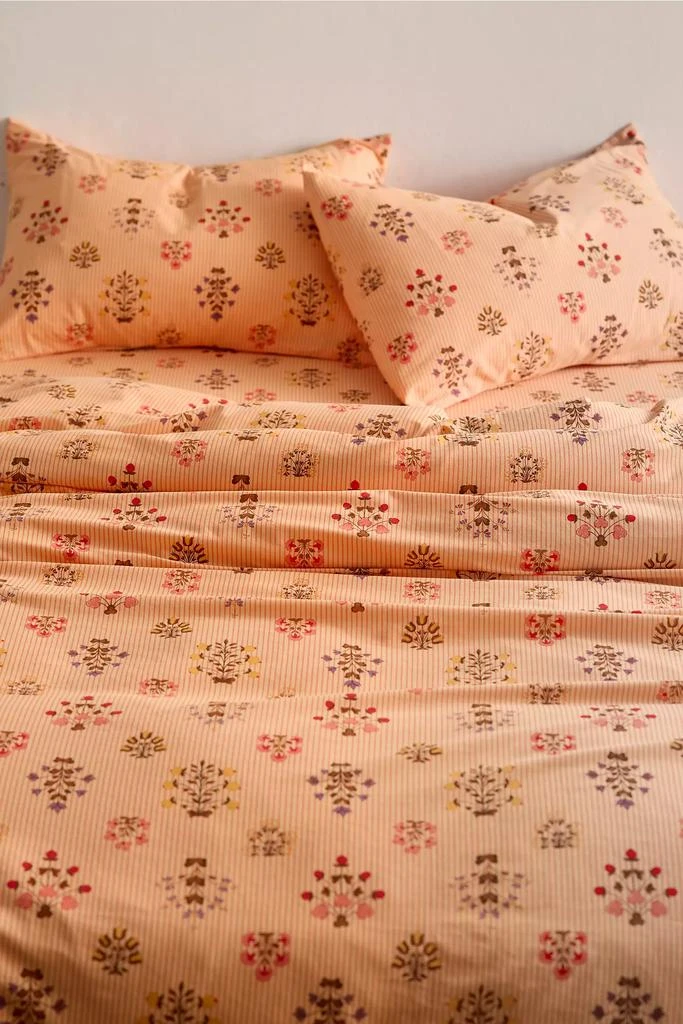 Urban Outfitters Aria Woodblock Floral Patterned Duvet Cover Set