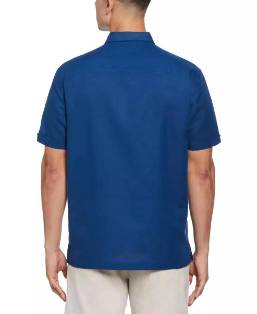 Cubavera Men's Short Sleeve Panel Button-Front Linen Camp Shirt 2