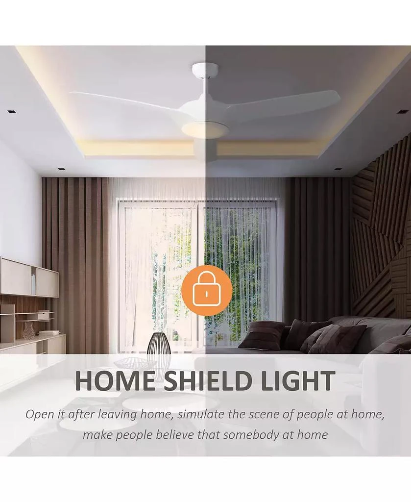 HOMCOM 52" Reversible Ceiling Fan with LED Light for Bedroom, 8