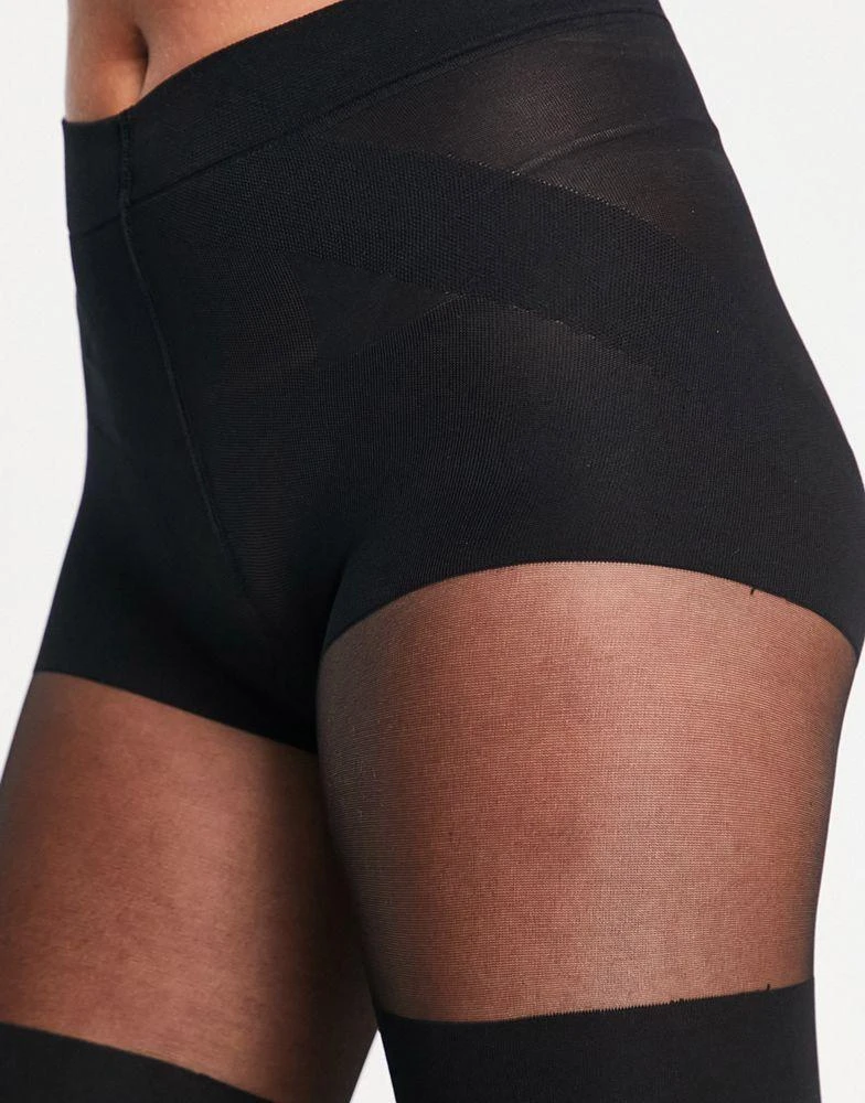ASOS ASOS DESIGN mock over the knee tights with bum and tum support in black 3