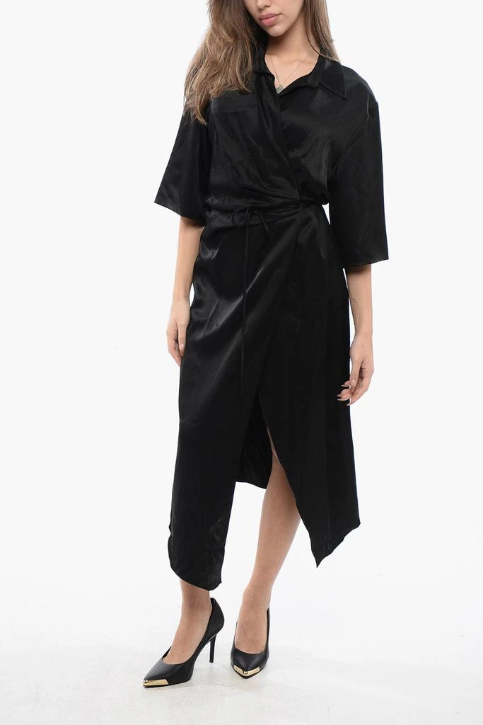 Nanushka Nanushka Satin LAIS Wrap-Dress with Breast Pocket 1