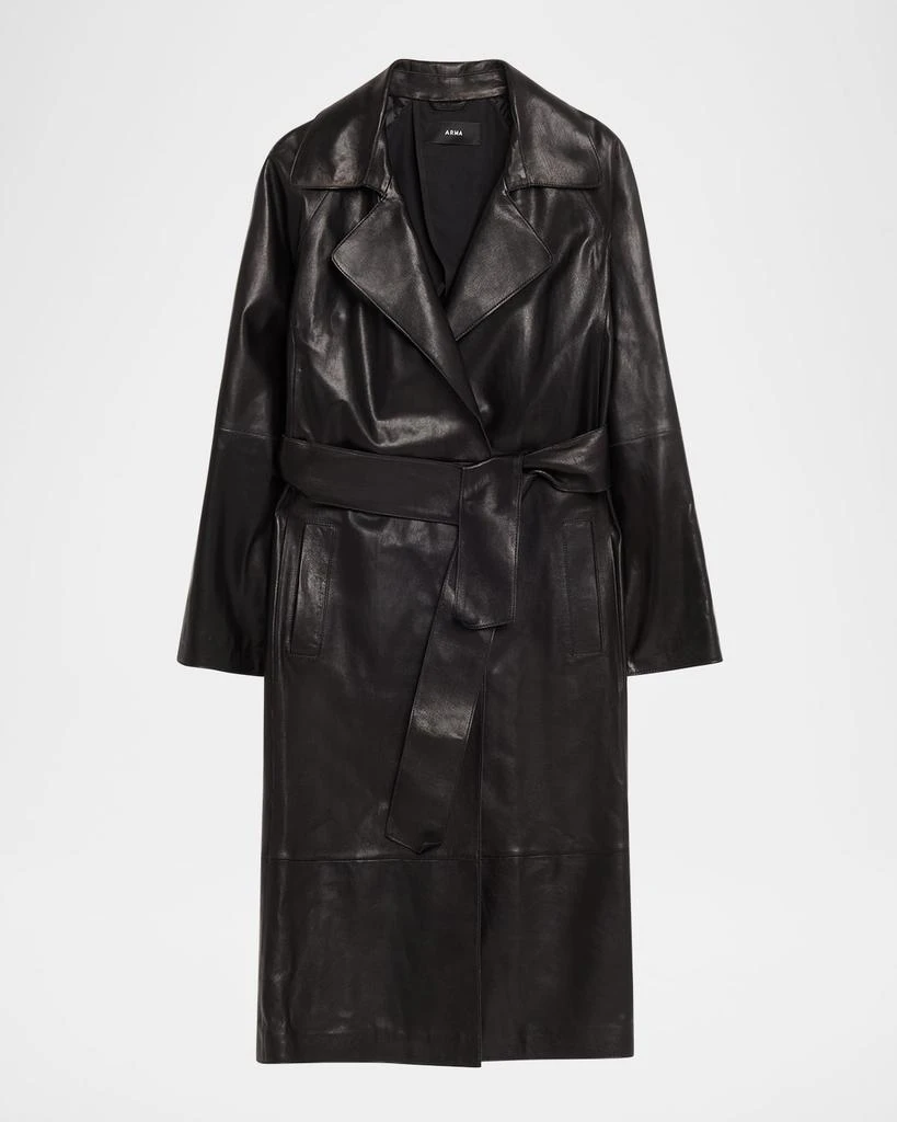 Arma Yava Wrap-Front Leather Coat
