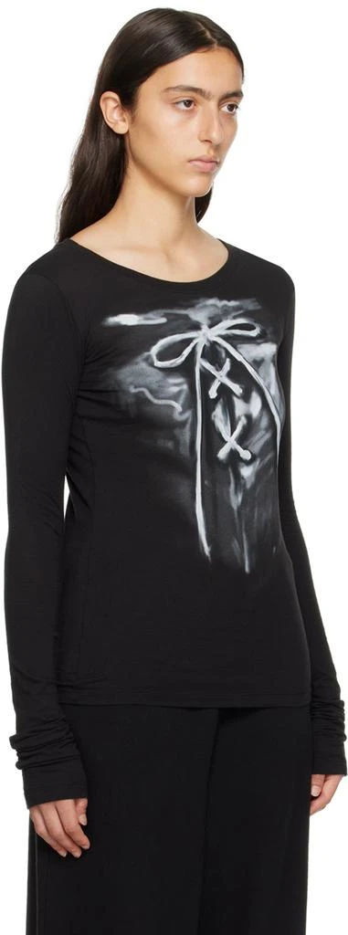 We11done Black Ribbon Long Sleeve T-Shirt 4