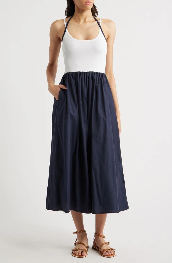 Moon River Halter Tank Mixed Media Dress - Dresses & Skirts - BeyondStyle