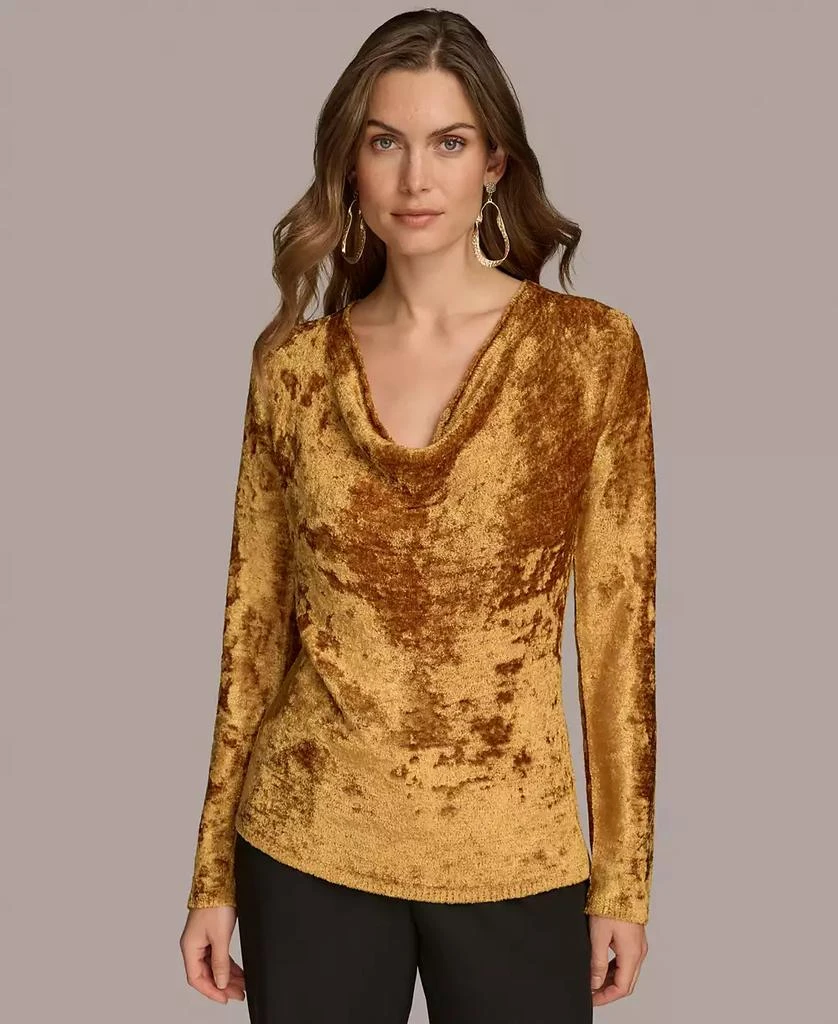 Donna Karan Women's Chenille Cowl Neck Sweater 1
