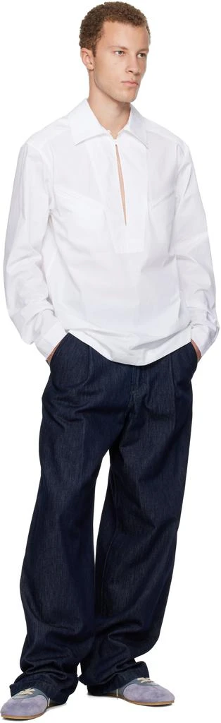 Dries Van Noten White Keyhole Shirt 4