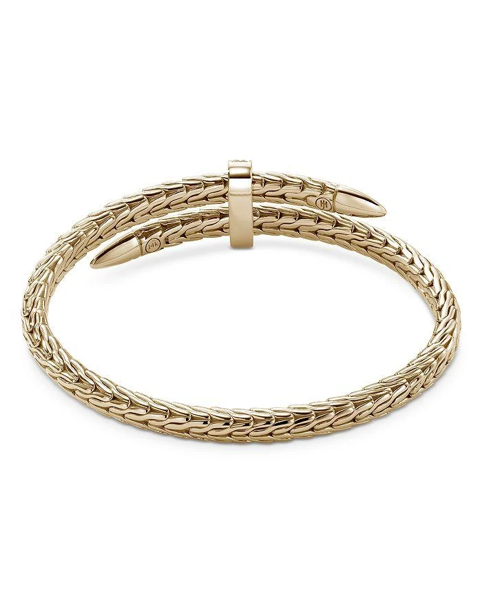 John Hardy 14K Yellow Gold Spear Diamond Woven Cuff Bracelet 5