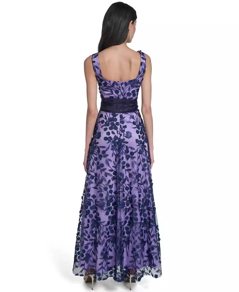 Eliza J Women's Square Neck Ball Gown - Navy Lilac - Size 2