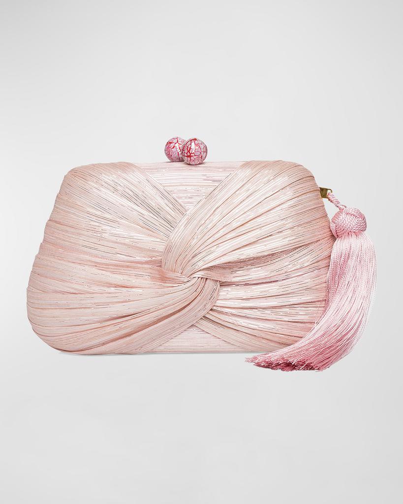 Rafe Rosie Draped Tasesel Straw Clutch Bag