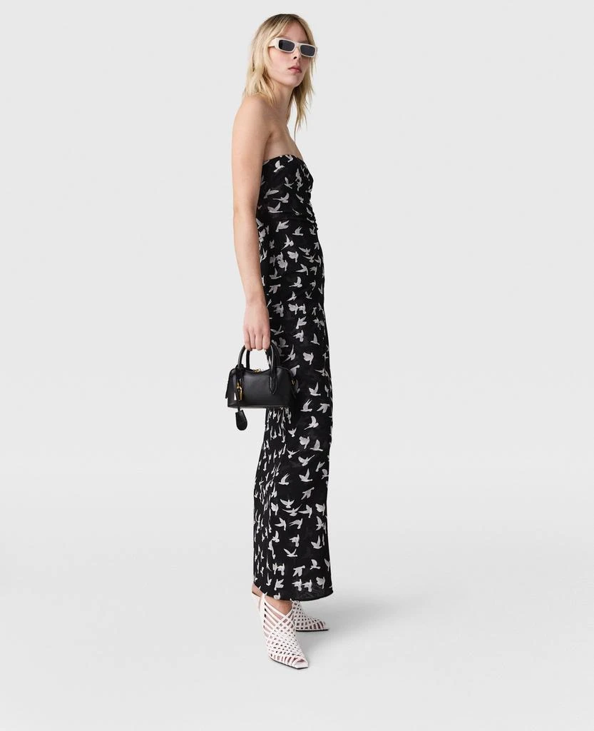 Stella McCartney Stella McCartney - Dove Print Mesh Strapless Midi Dress, Woman, Black/White, Size: M 1